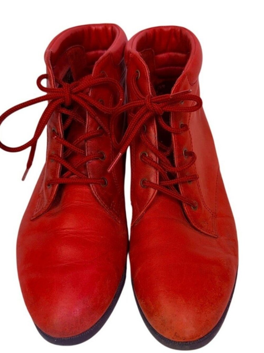 Danexx Austin3 Red Women's 7-1/2 N Leather Lace Up Ankle Boots
